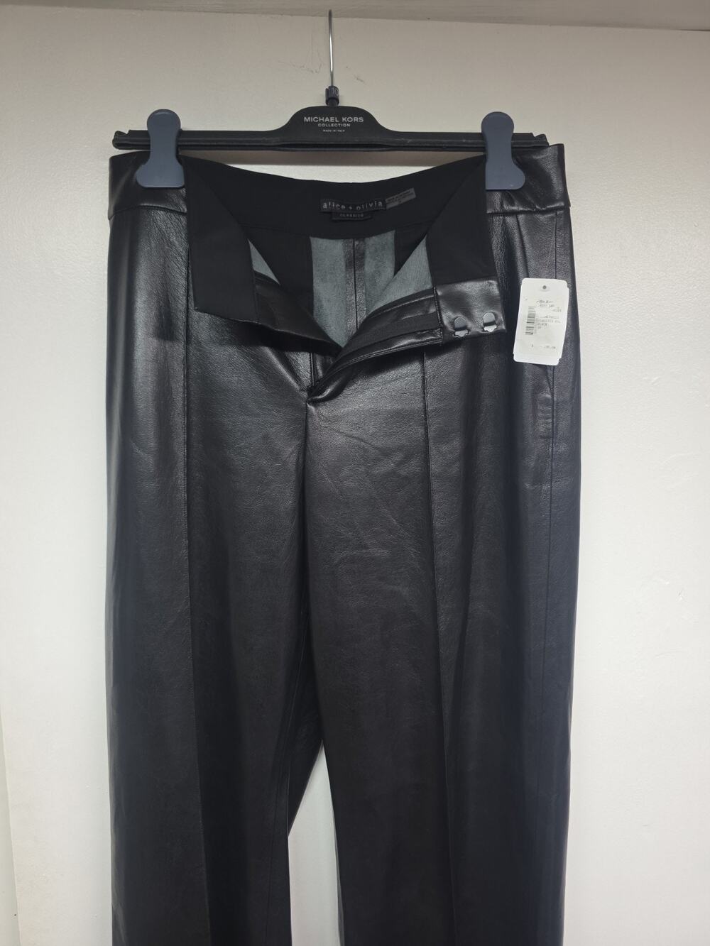 Alice And Olivia Faux Leather Wide Legged Pants Size 10